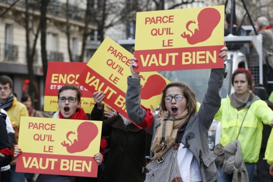 Χιλιάδες διαδηλωτές στους δρόμους του Παρισιού κατά των αμβλώσεων